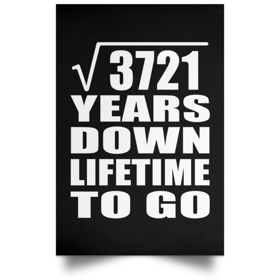61st Anniversary Square Root of 3721 Years Lifetime To Go - Poster Portrait
