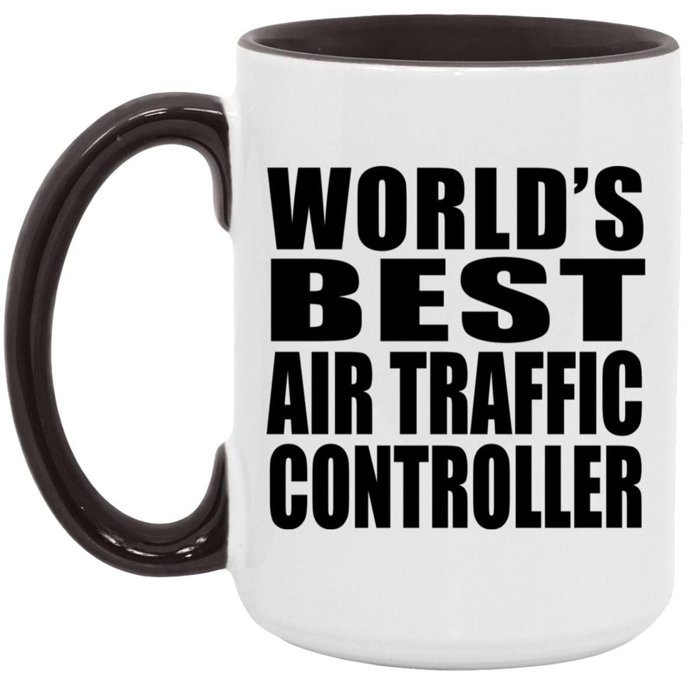 World's Best Air Traffic Controller - 15oz Accent Mug Black