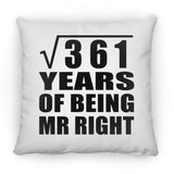19th Anniversary Square Root of 361 Years of Being Mr Right - Throw Pillow