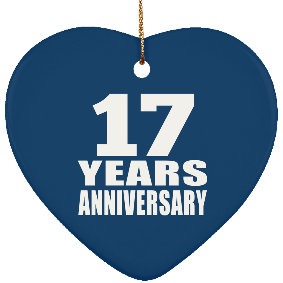 17th Anniversary 17 Years - Heart Ornament