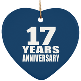 17th Anniversary 17 Years - Heart Ornament