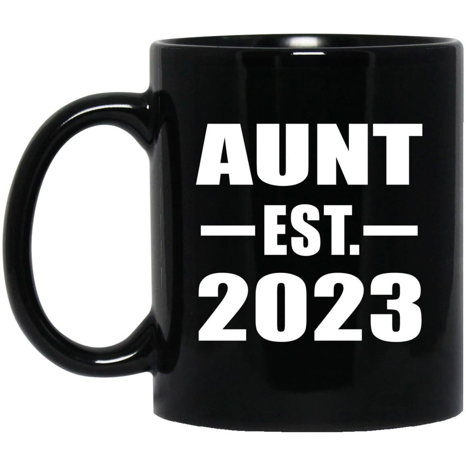 Aunt Established EST. 2023 - 11oz Coffee Mug Black