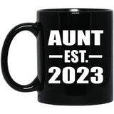 Aunt Established EST. 2023 - 11oz Coffee Mug Black
