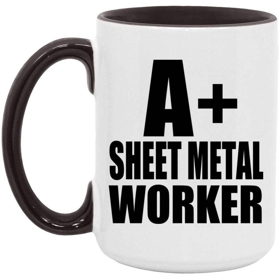 A+ Sheet Metal Worker - 15oz Accent Mug Black