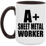 A+ Sheet Metal Worker - 15oz Accent Mug Black