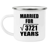 61st Anniversary Married For Square Root of 3721 Years - 12oz Camping Mug