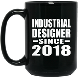 Industrial Designer Since 2018 - 15 Oz Coffee Mug Black