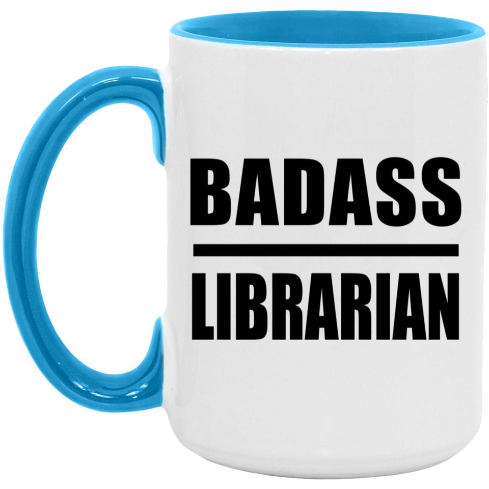 Badass Librarian - 15oz Accent Mug Blue