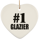 Number One #1 Glazier - Heart Ornament