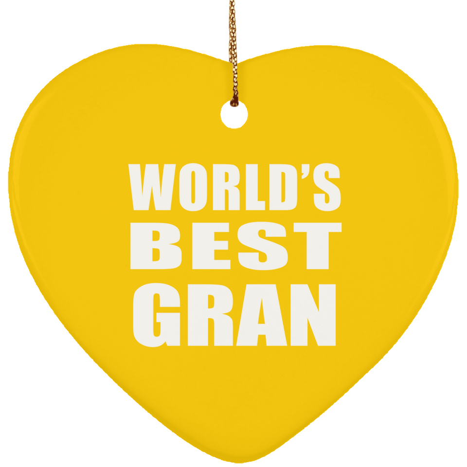 World's Best Gran - Heart Ornament