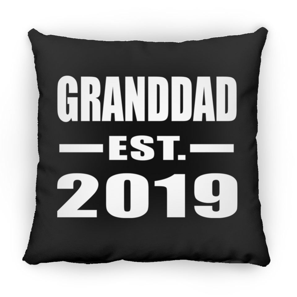 Granddad Established EST. 2019 - Throw Pillow Black