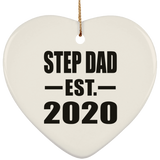 Step Dad Established EST. 2020 - Heart Ornament