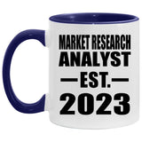 Market Research Analyst Established Est. 2023 - 11oz Accent Mug Purple
