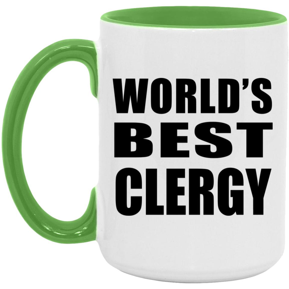 World's Best Clergy - 15oz Accent Mug Green