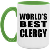World's Best Clergy - 15oz Accent Mug Green