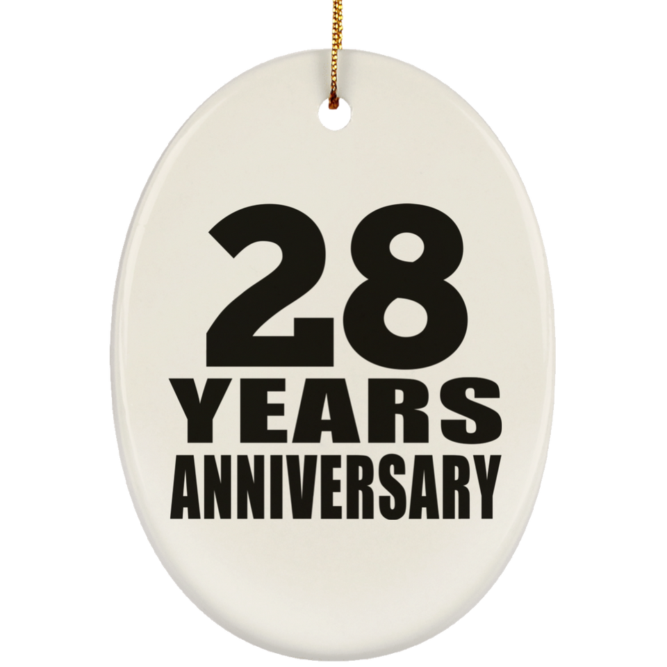 28th Anniversary 28 Years - Oval Ornament