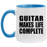 Guitar Makes Life Complete - 11oz Accent Mug Blue