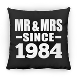 40th Anniversary Mr & Mrs Since 1984 - Throw Pillow Black