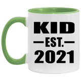 Kid Established EST. 2021 - 11oz Accent Mug Green