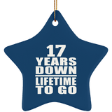 17th Anniversary 17 Years Down Lifetime To Go - Star Ornament