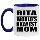 Rita World's Okayest Mom - 11oz Accent Mug Purple