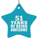 51st Birthday 51 Years Of Being Awesome - Star Ornament