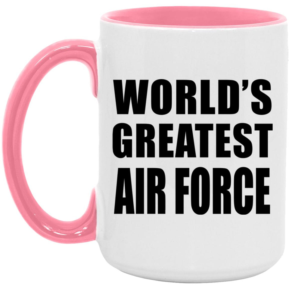 World's Greatest Air Force - 15oz Accent Mug Pink