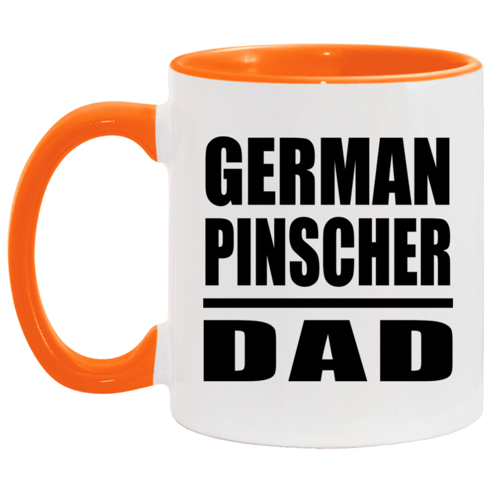 German Pinscher Dad - 11oz Accent Mug Orange