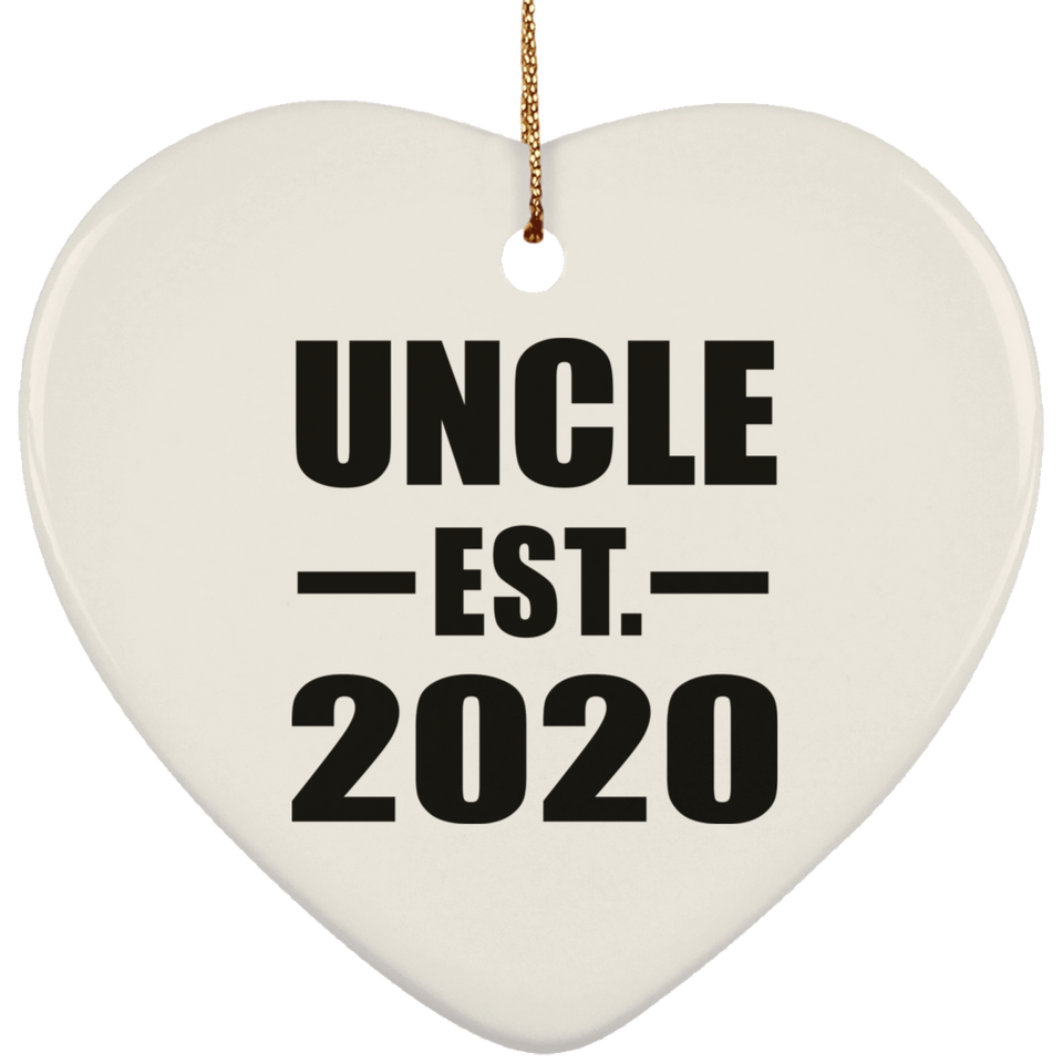 Uncle Established EST. 2020 - Heart Ornament