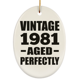 43rd Birthday Vintage 1981 Aged Perfectly - Oval Ornament