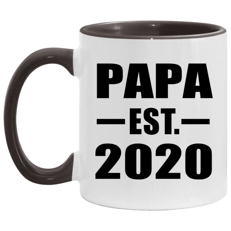 Papa Established EST. 2020 - 11oz Accent Mug Black