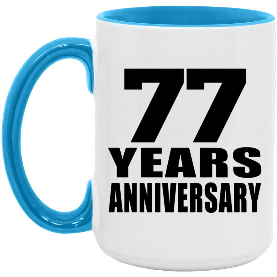 77th Anniversary 77 Years - 15oz Accent Mug Blue