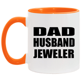Dad Husband Jeweler - 11oz Accent Mug Orange