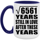 81st Anniversary Square Root of 6561 Years Still In Love - 15oz Accent Mug Purple