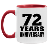 72nd Anniversary 72 Years - 11oz Accent Mug Red
