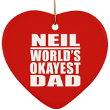 Neil World's Okayest Dad - Heart Ornament