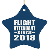 Flight Attendant Since 2018 - Star Ornament