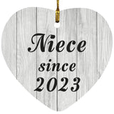 Niece Since 2023 - Heart Ornament F