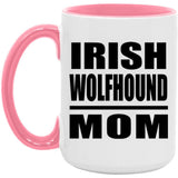 Irish Wolfhound Mom - 15oz Accent Mug Pink