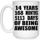 14th Birthday 14 Years 168 Months 5113 Days Of Awesome - 15oz Coffee Mug