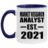 Market Research Analyst Established Est. 2021 - 11oz Accent Mug Purple