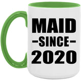 Maid Since 2020 - 15oz Accent Mug Green