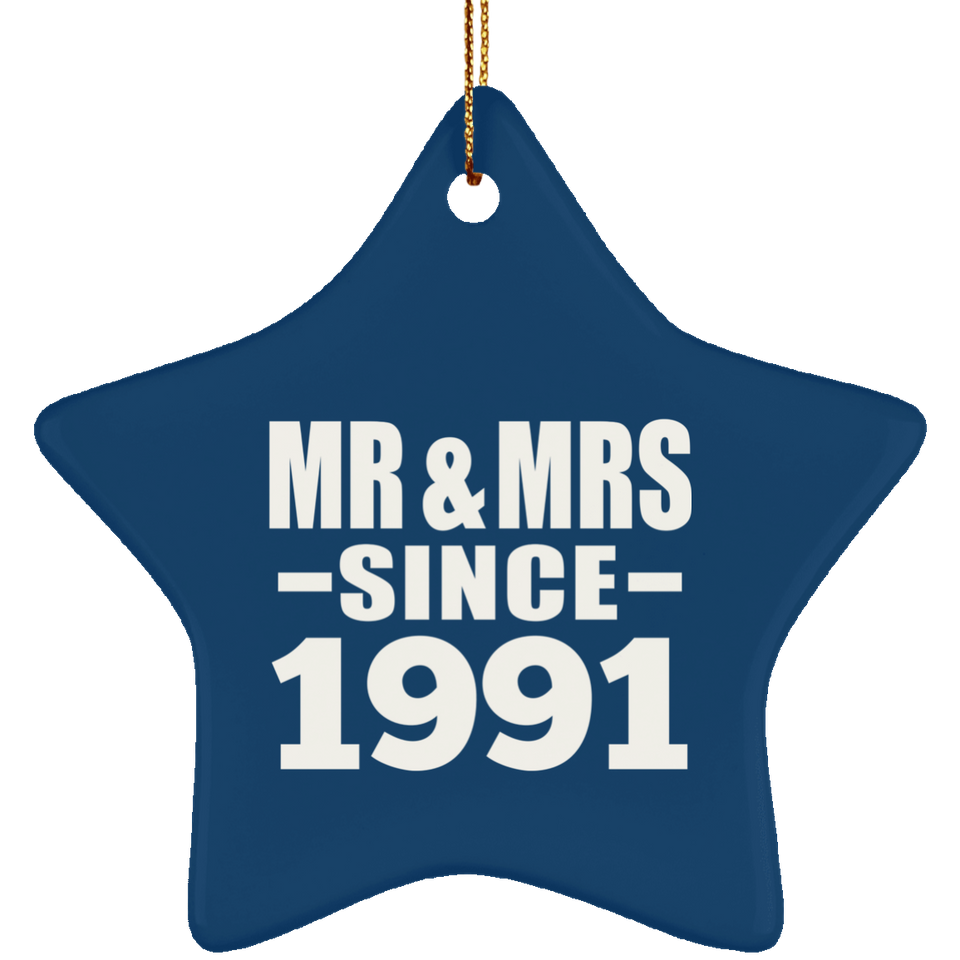 33rd Anniversary Mr & Mrs Since 1991 - Star Ornament