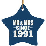 33rd Anniversary Mr & Mrs Since 1991 - Star Ornament