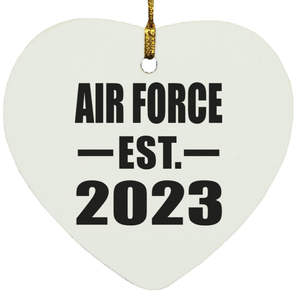 Air Force Established EST. 2023 - Heart Ornament