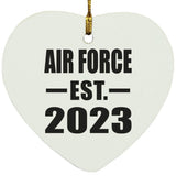 Air Force Established EST. 2023 - Heart Ornament