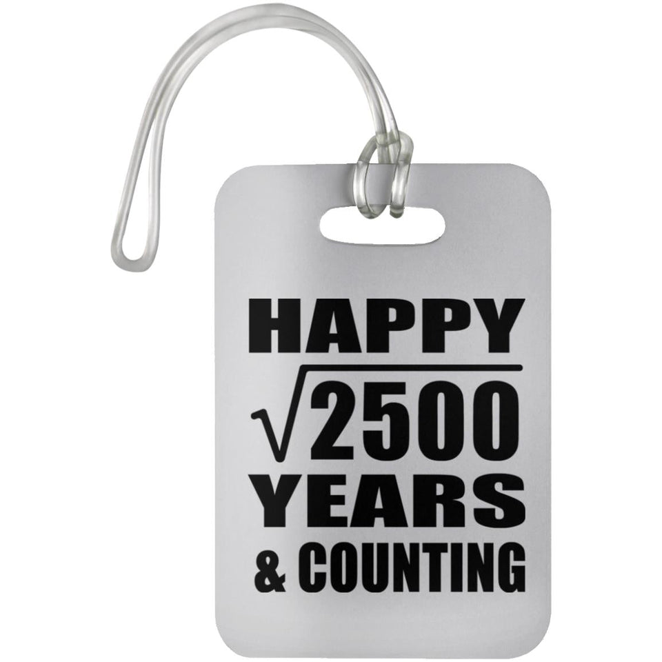 Happy 50th Anniversary Square Root of 2500 Years & Counting - Luggage Bag Tag