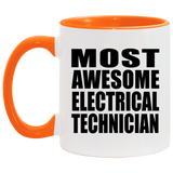 Most Awesome Electrical Technician - 11oz Accent Mug Orange