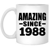 36th Birthday Amazing Since 1988 - 11 Oz Coffee Mug