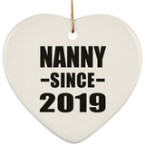 Nanny Since 2019 - Heart Ornament